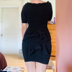 Betsey Johnson black ruffle butt bustle mini sz S